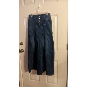 Chartou Maxi Denim Skirt, Dark Wash, Flare, Medium, NWT